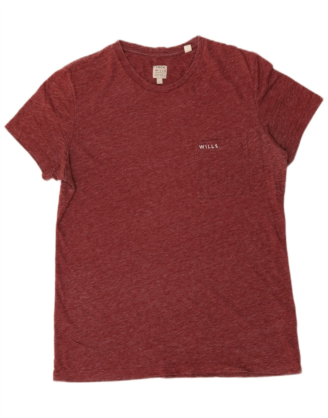 Camiseta masculina Jack Wills grande poliéster manchado cor de vinho