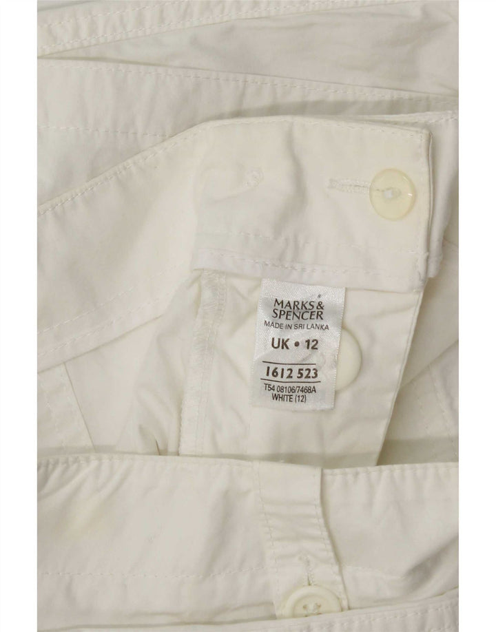 Shorts cargo feminino Marks & Spencer UK 12 médio W32 algodão branco