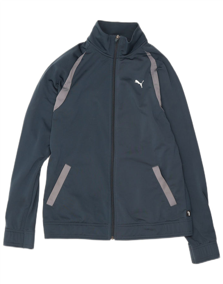 Puma Womens Tracksuit Top Jacket UK 10 Pequeno Azul Colourblock Poliéster