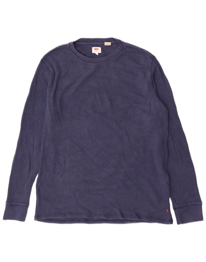 Top masculino Levi's manga comprida médio algodão azul marinho