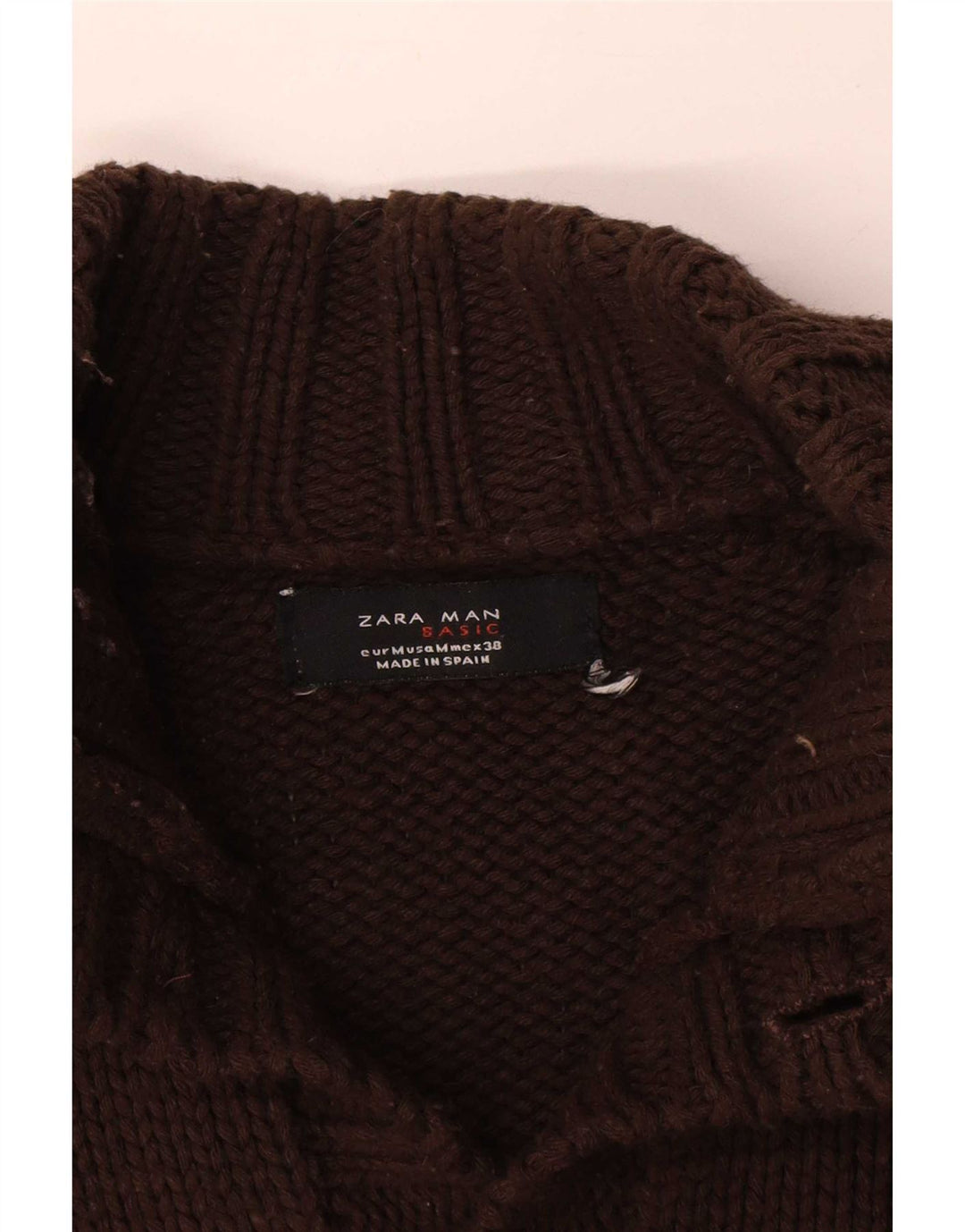 Suéter cardigã masculino Zara marrom médio