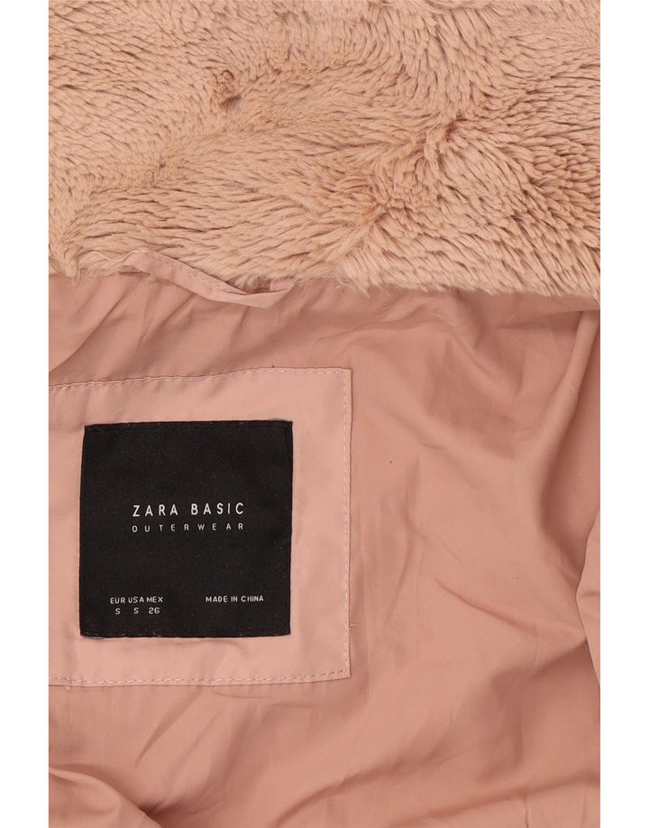 Jaqueta acolchoada feminina Zara UK 10 pequena rosa