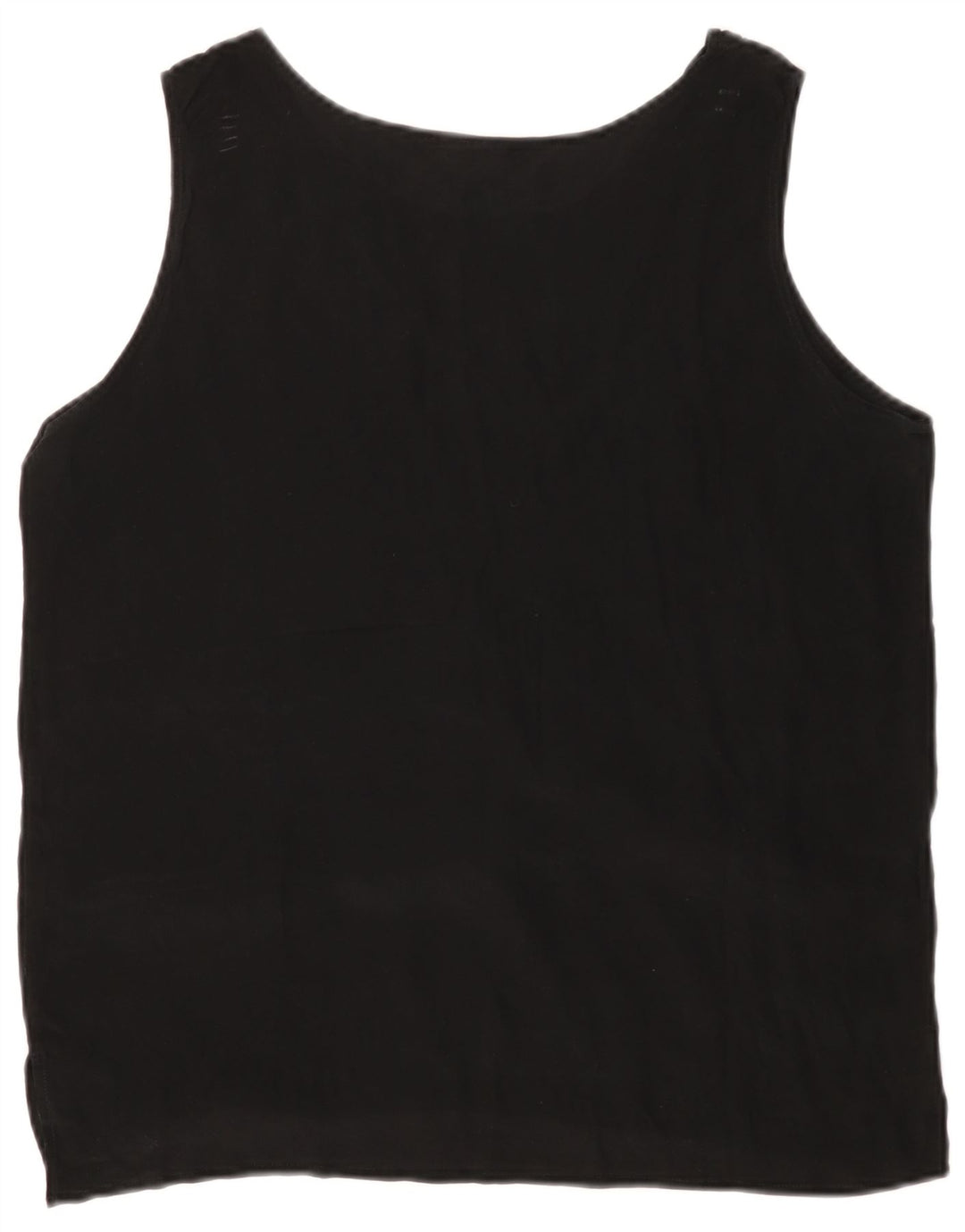 Blusa feminina sem mangas VINTAGE UK 14 seda preta média