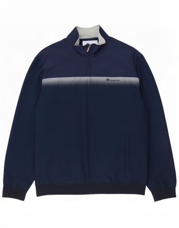 Jaqueta masculina Champion 2XL em poliéster colorblock azul marinho