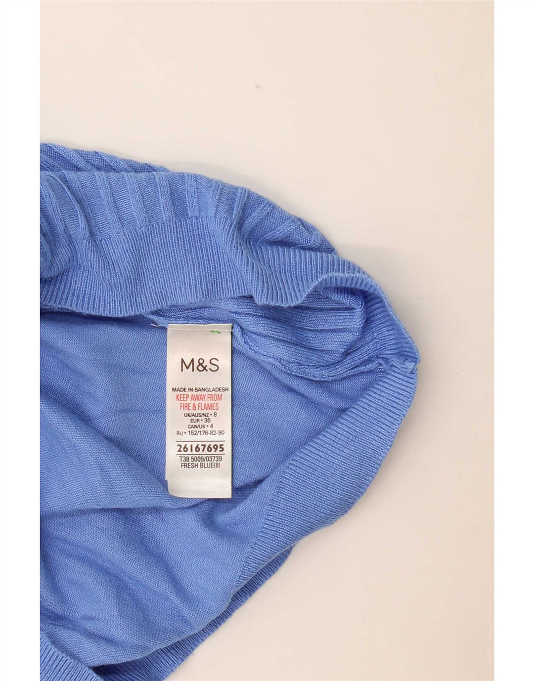 Suéter feminino Marks & Spencer com gola canoa Reino Unido 8 pequeno azul