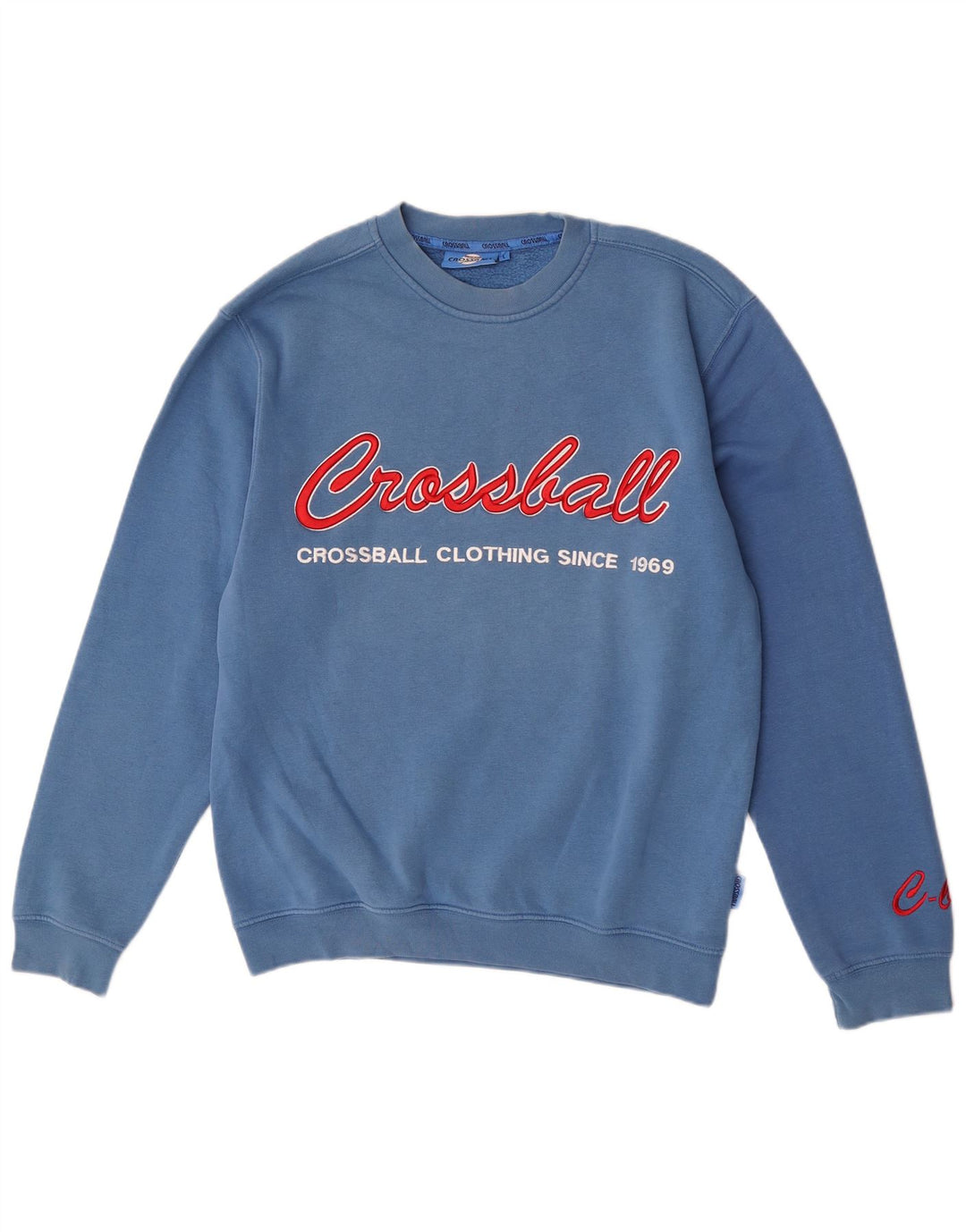 Crossball masculino gráfico regular ajuste moletom jumper grande algodão azul