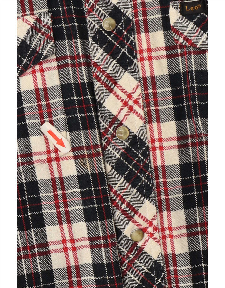 Camisa masculina de flanela Lee algodão xadrez azul marinho médio