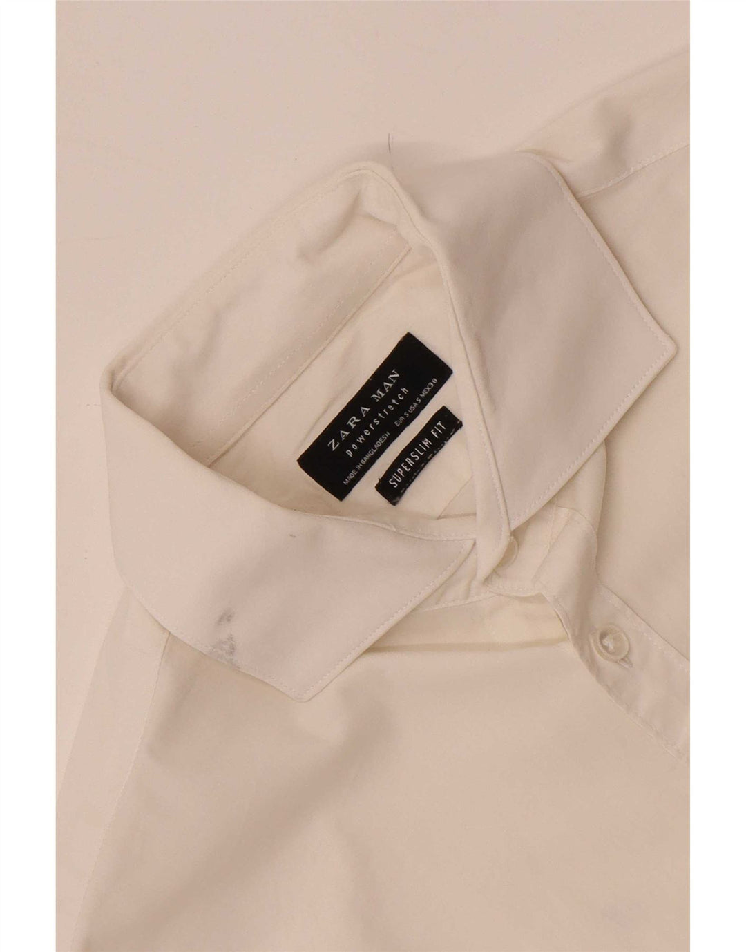 Camisa masculina Zara Super Slim Fit pequena branca