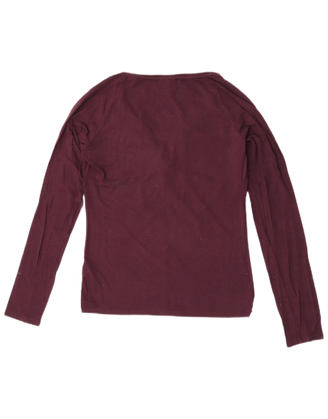 Trussardi Top feminino manga comprida UK 12 viscose roxo médio