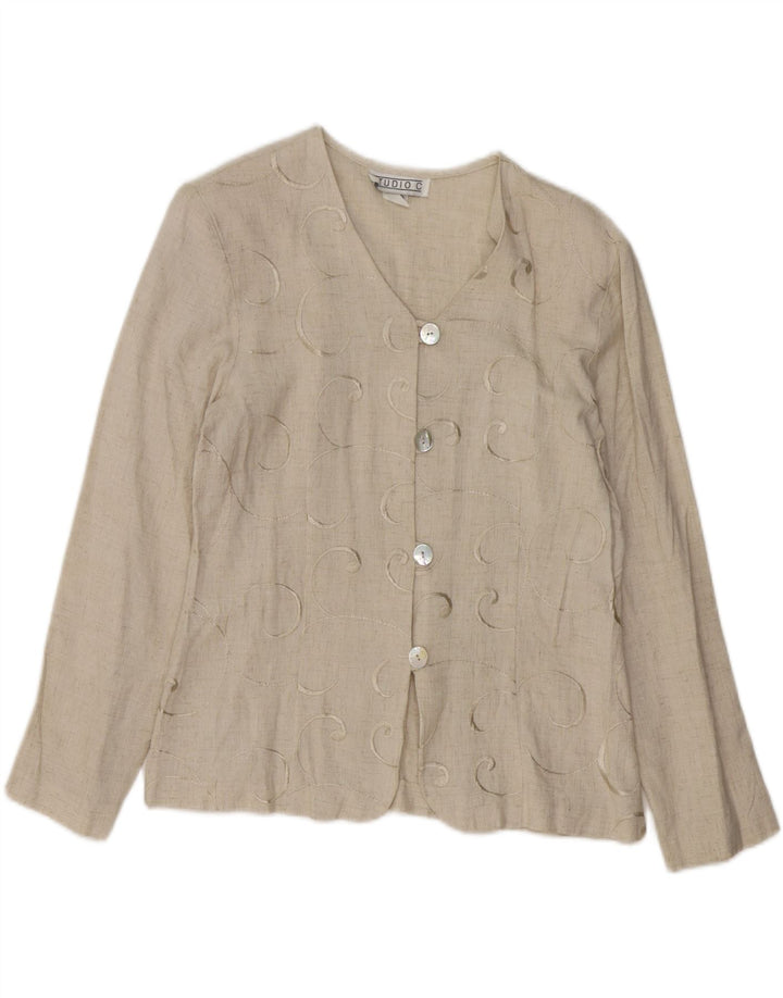 STUDIO C Womens Cardigan Top US 12 Large Beige Polyester Vintage Studio C and Second-Hand Studio C from Messina Hembry 