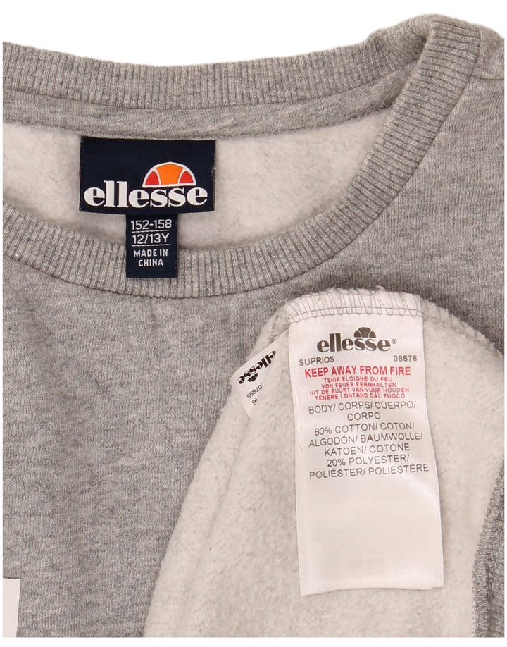 Suéter gráfico Ellesse Boys 12-13 anos algodão cinza