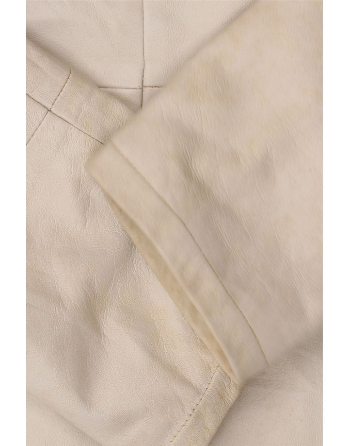 Jaqueta feminina de couro com capuz CONBIPEL IT 42 couro branco médio