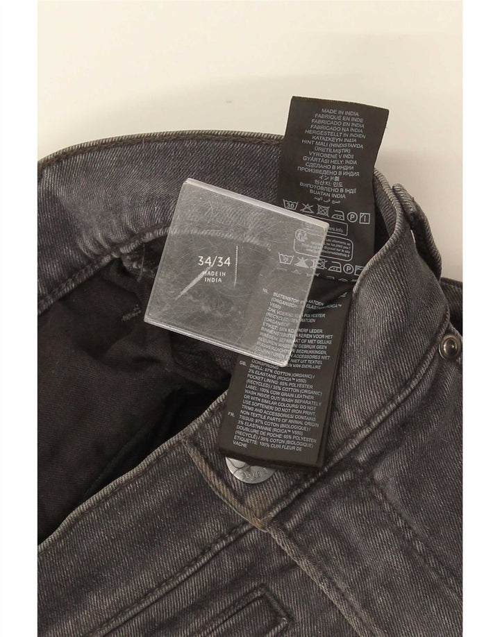 Calça jeans slim masculina G-Star W34 L34 algodão cinza