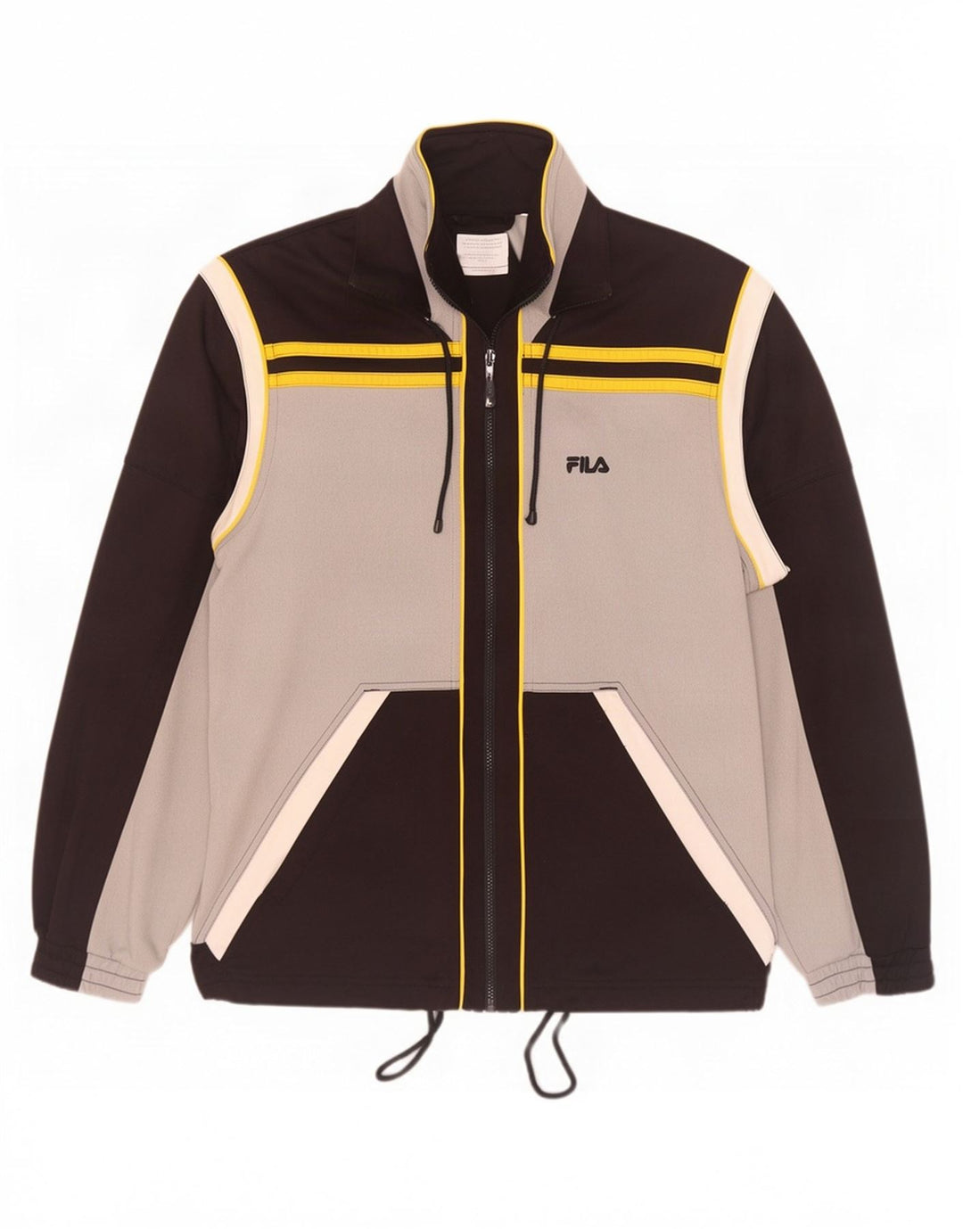 Fila Mens Tracksuit Top Jacket IT 50 Poliéster Colourblock Cinza Médio
