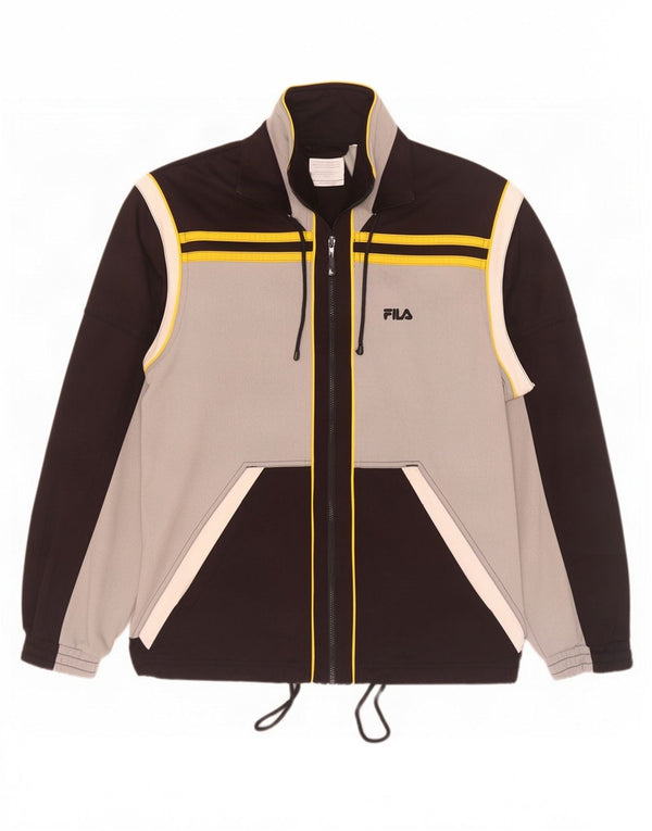 Fila Mens Tracksuit Top Jacket IT 50 Poliéster Colourblock Cinza Médio