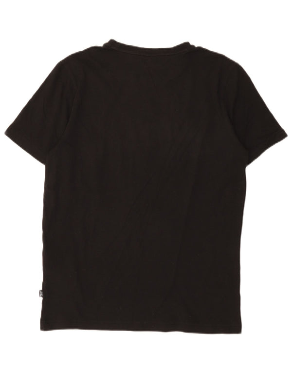Puma Mens Graphic T-Shirt Top Pequeno Algodão Preto