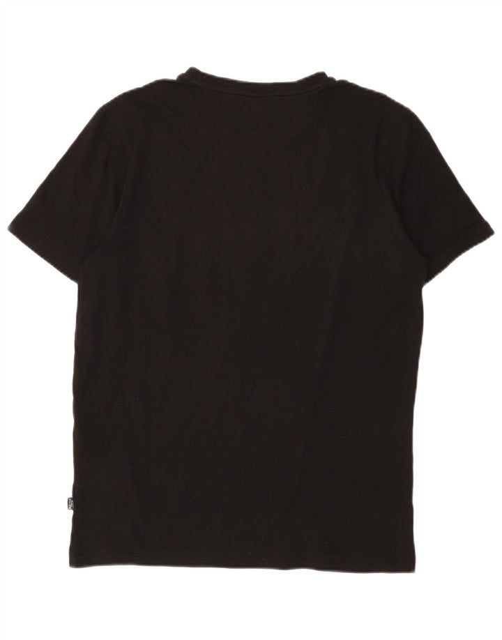 Puma Mens Graphic T-Shirt Top Pequeno Algodão Preto