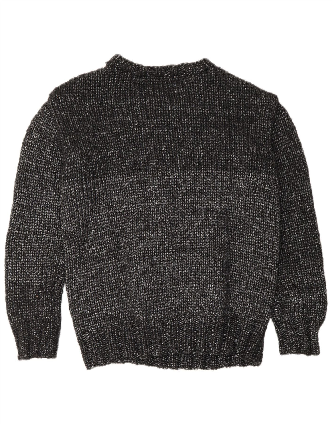 Suéter feminino vintage com gola redonda UK 16 grande cinza