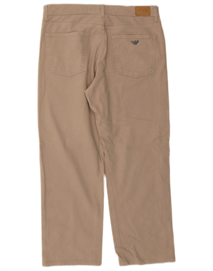 Calça casual reta masculina Armani W36 L27 bege