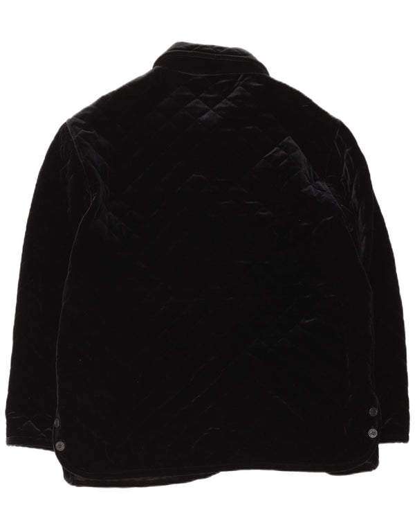 Jaqueta acolchoada de veludo feminino vintage IT 48 XL poliamida preta