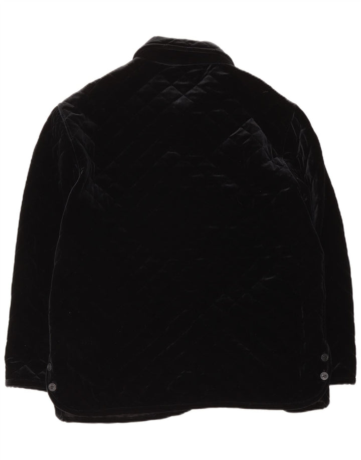 Jaqueta acolchoada de veludo feminino vintage IT 48 XL poliamida preta
