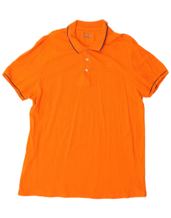 Camisa polo masculina LOTTO XL laranja algodão