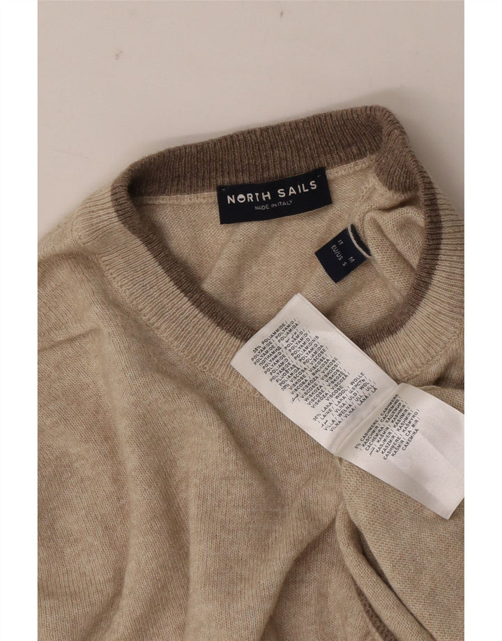 Suéter masculino North Sails com gola redonda e poliamida bege médio