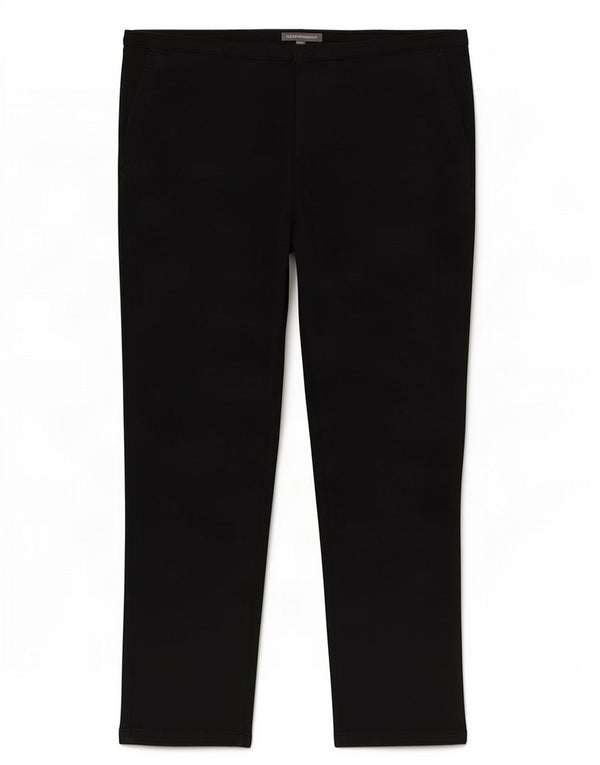 Laura Ashley Calça feminina reta casual UK 18 XL W38 L28 algodão preto