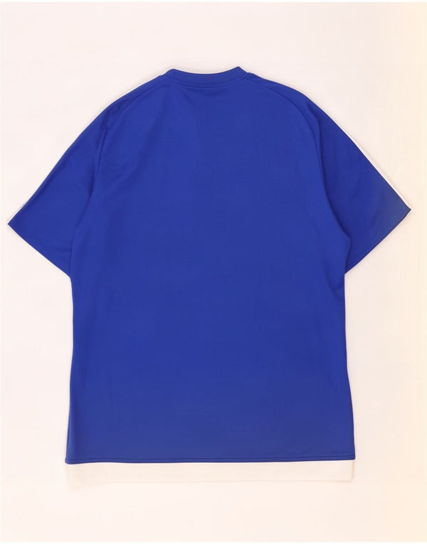 Adidas Mens Climalite Camiseta Top Médio Azul Colourblock Poliéster