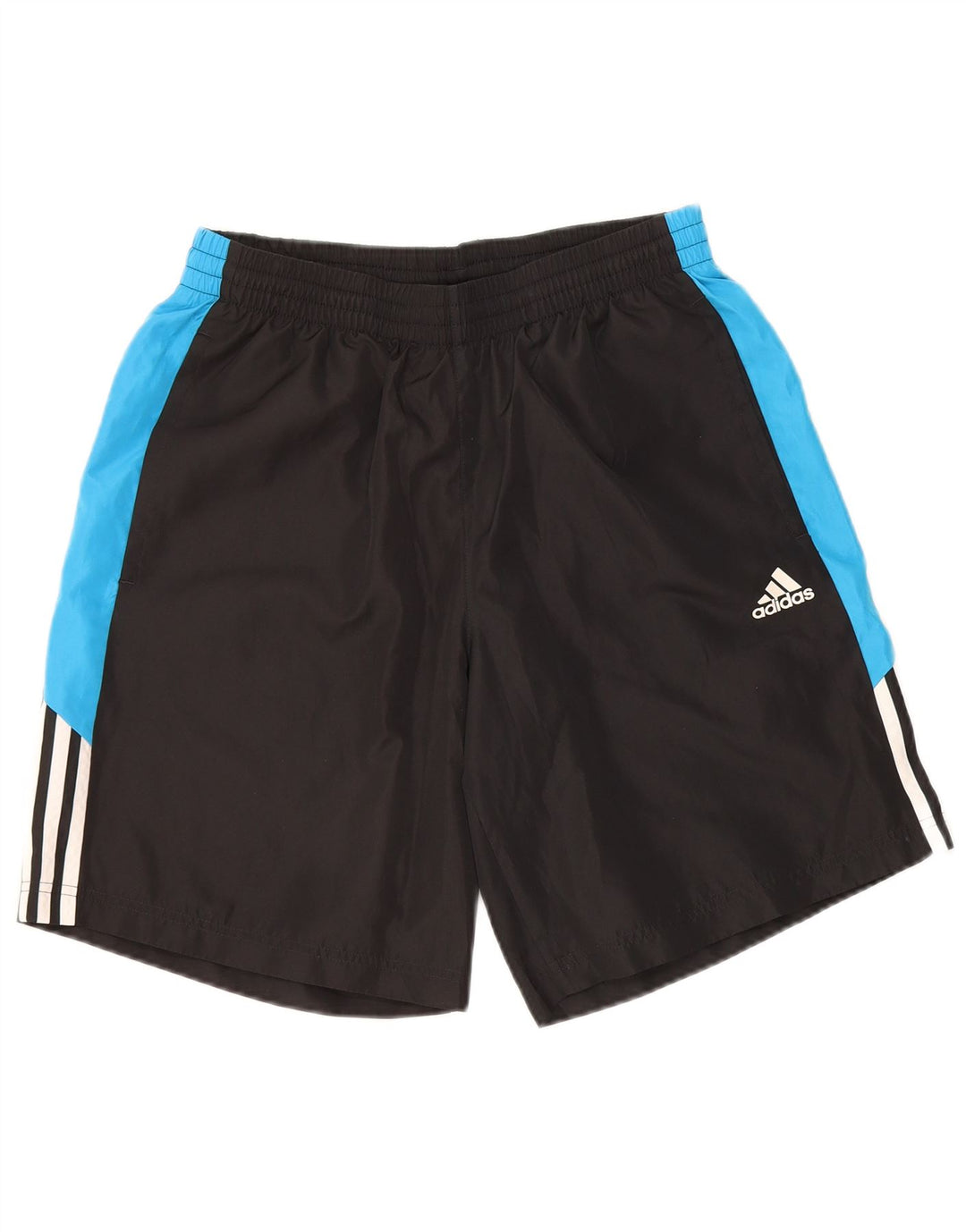 Shorts esportivos masculinos Adidas médio preto colorblock poliéster