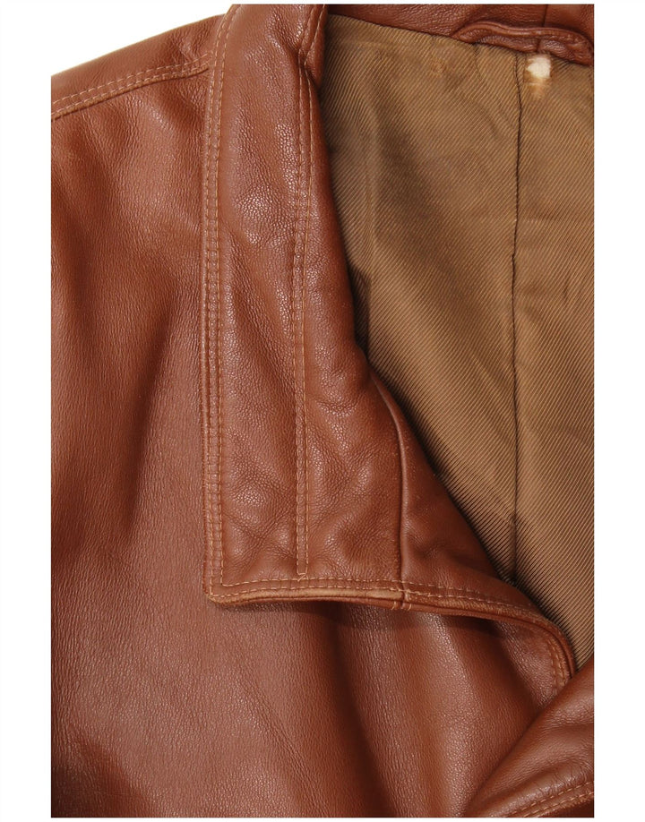 Jaqueta de couro masculina Scout UK 40 grande marrom