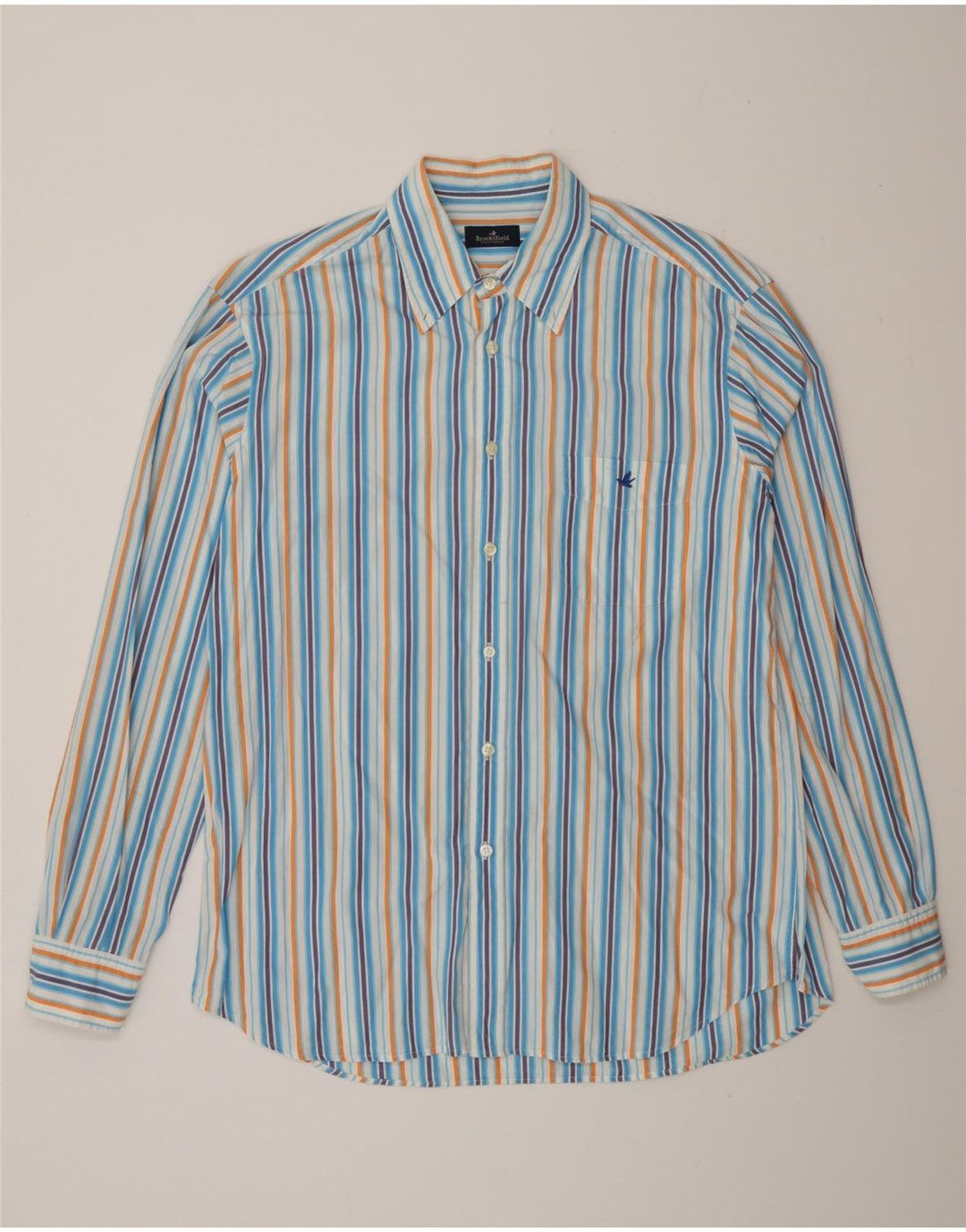 Camisa masculina BROOKSFIELD tamanho 42 grande listrada azul