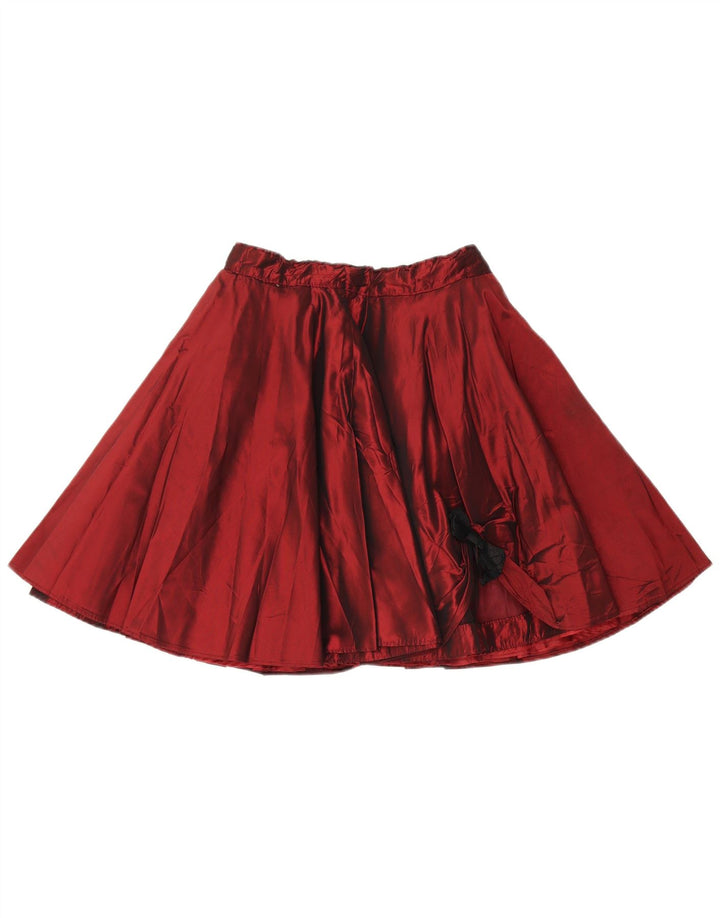 Saia larga feminina vintage W26 pequena Borgonha