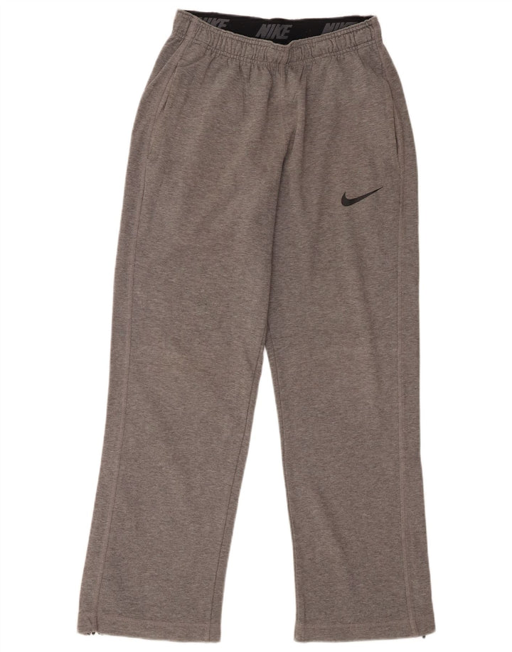 Calça de treino masculina NIKE Dri Fit pequena cinza algodão