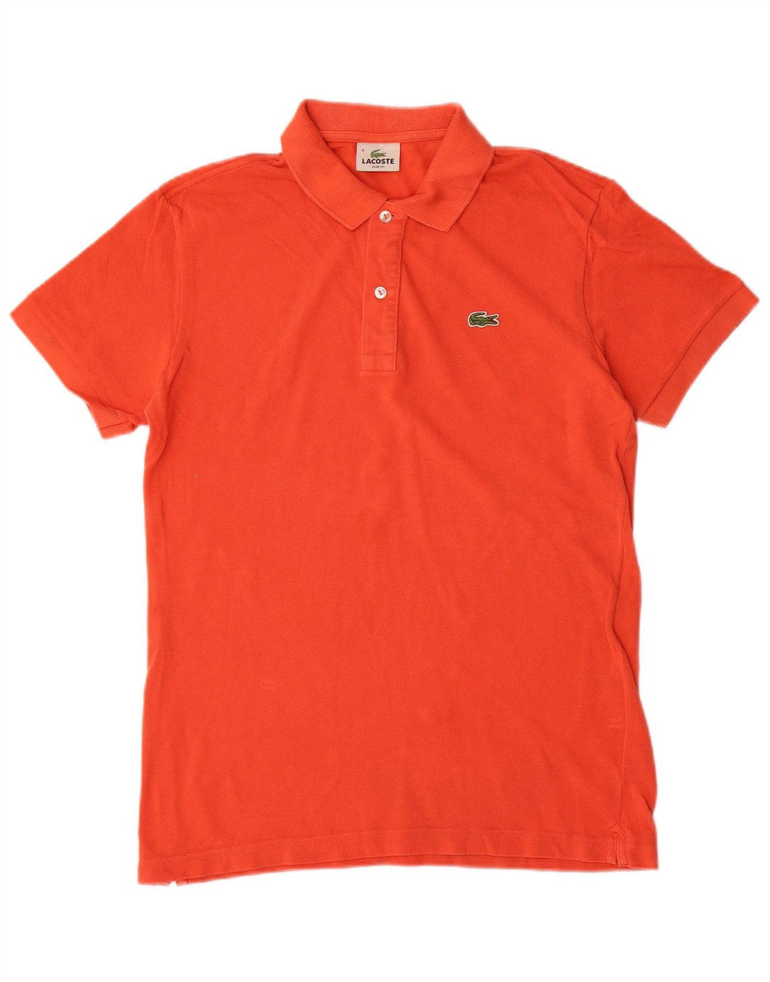 Camisa polo masculina LACOSTE Slim Fit tamanho 4 algodão laranja médio