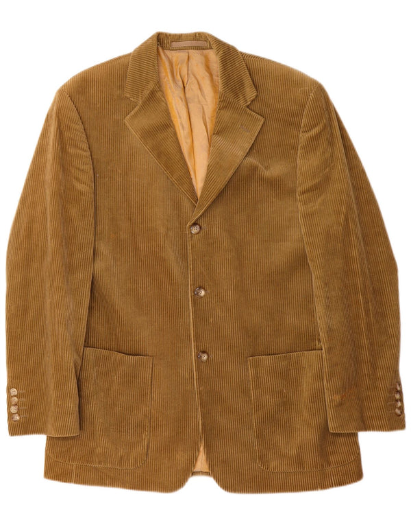 Jaqueta blazer masculina de veludo cotelê Douglas com 3 botões Reino Unido 40 algodão cáqui grande