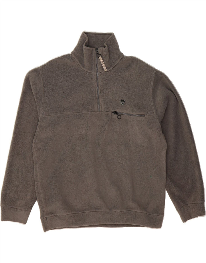 NORTH SAILS Mens Zip Neck Fleece Jumper Medium Grey Polyester Vintage North Sails and Second-Hand North Sails from Messina Hembry 