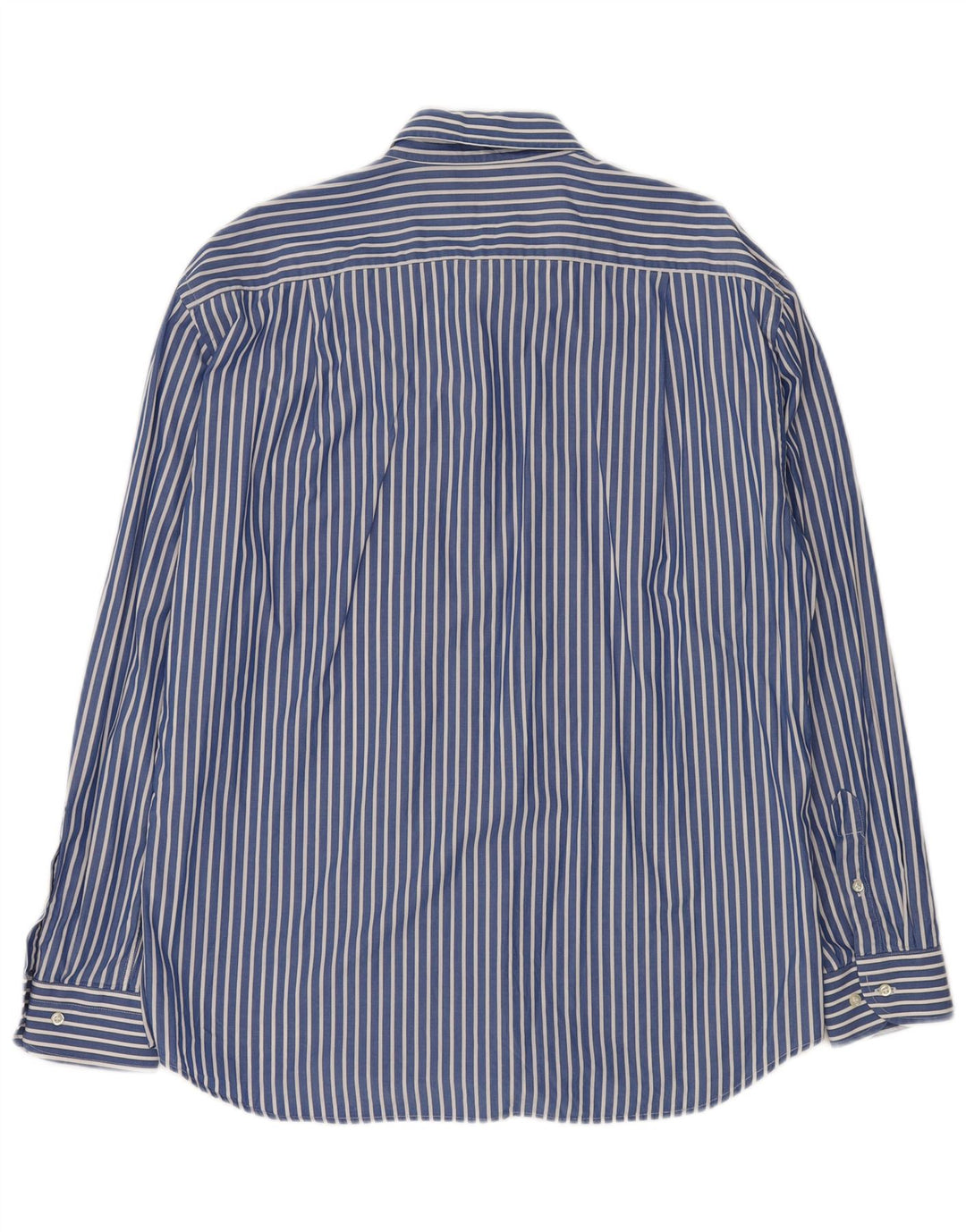 Camisa masculina ROCCOBAROCCO tamanho 43 17 XL algodão listrado azul