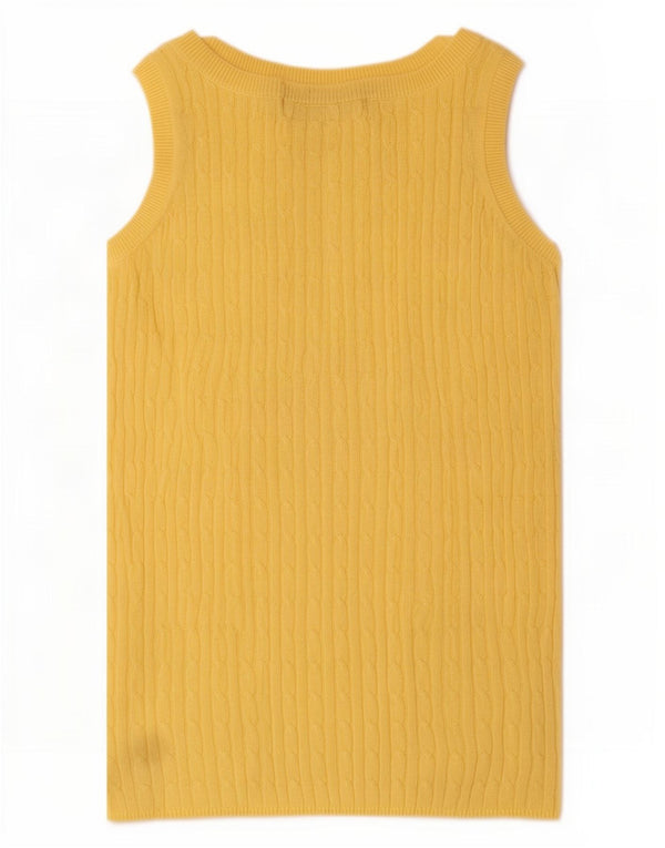 Zara Womens Vest Top UK 12 Médio Amarelo