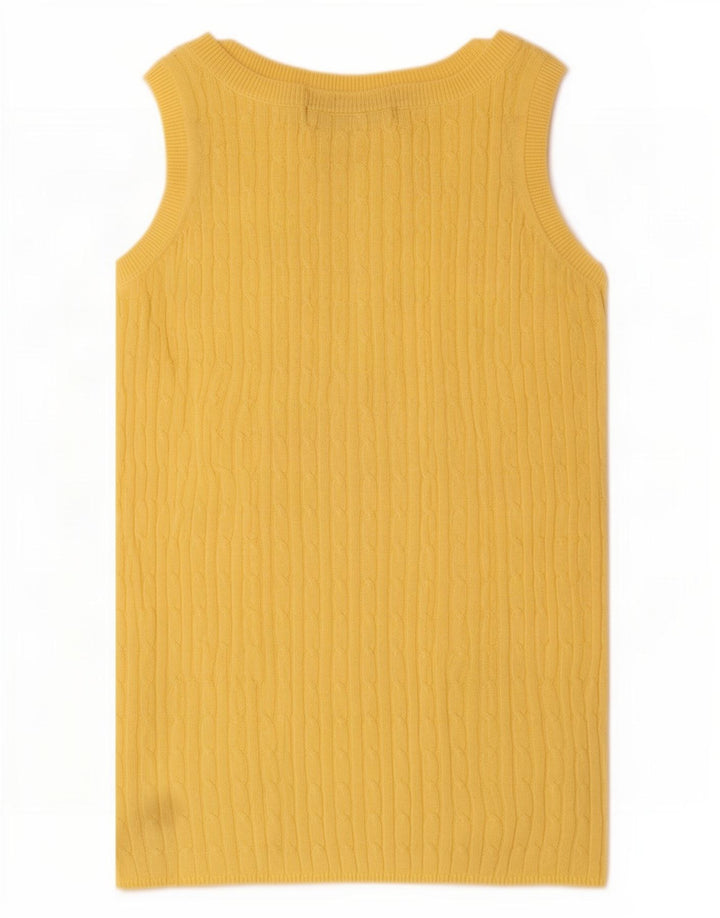 Zara Womens Vest Top UK 12 Médio Amarelo