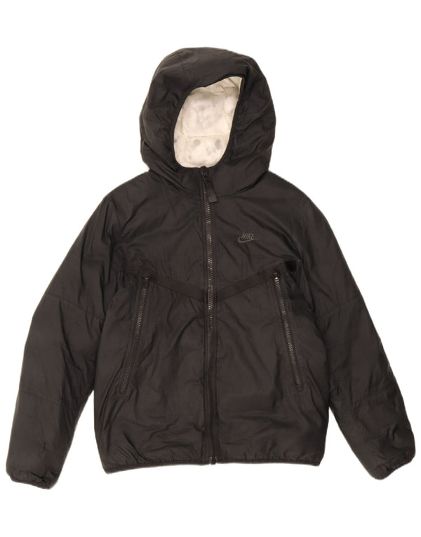 Jaqueta acolchoada com capuz Nike Boys 12-13 anos grande nylon preto