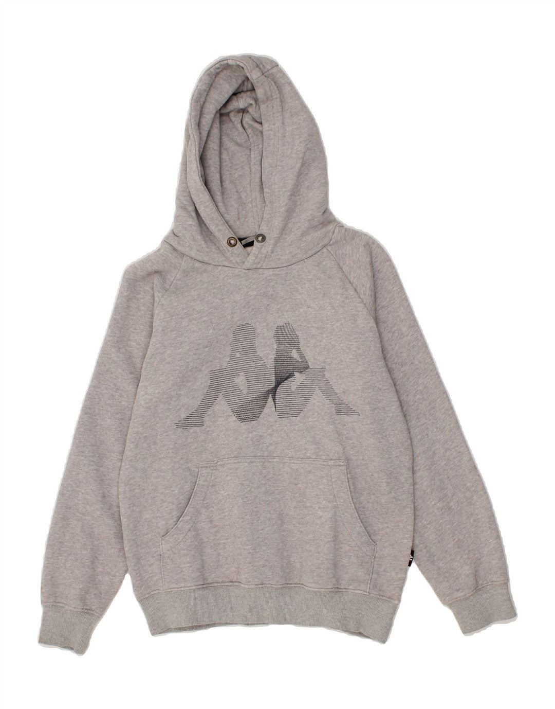 KAPPA Boys Graphic Hoodie Jumper 13-14 Years Grey Cotton Vintage Kappa and Second-Hand Kappa from Messina Hembry 