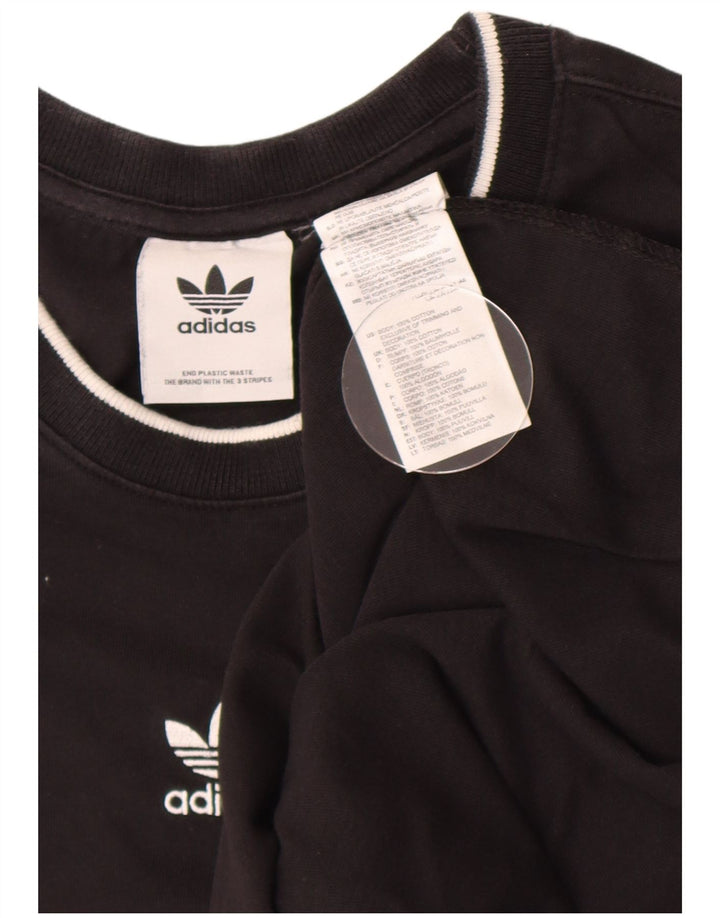 Adidas Mens Camiseta Top Grande Algodão Preto