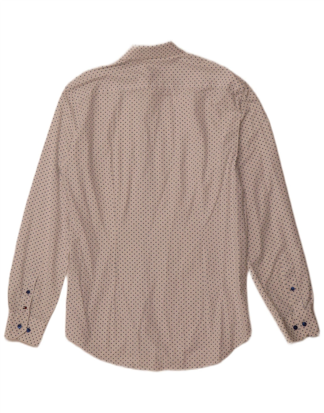 Camisa masculina TOMMY HILFIGER sob medida tamanho 39 15 1/2 médio branco geométrico