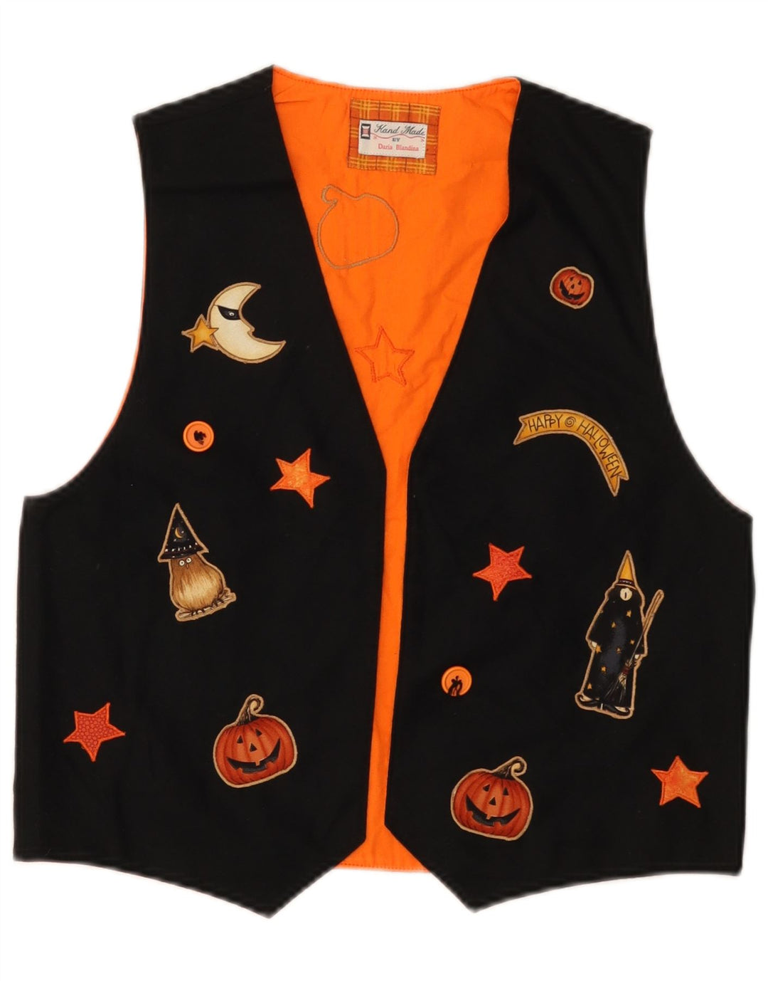 Colete gráfico feminino VINTAGE UK 12 médio preto