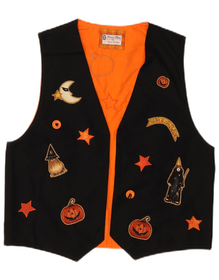 Colete gráfico feminino VINTAGE UK 12 médio preto