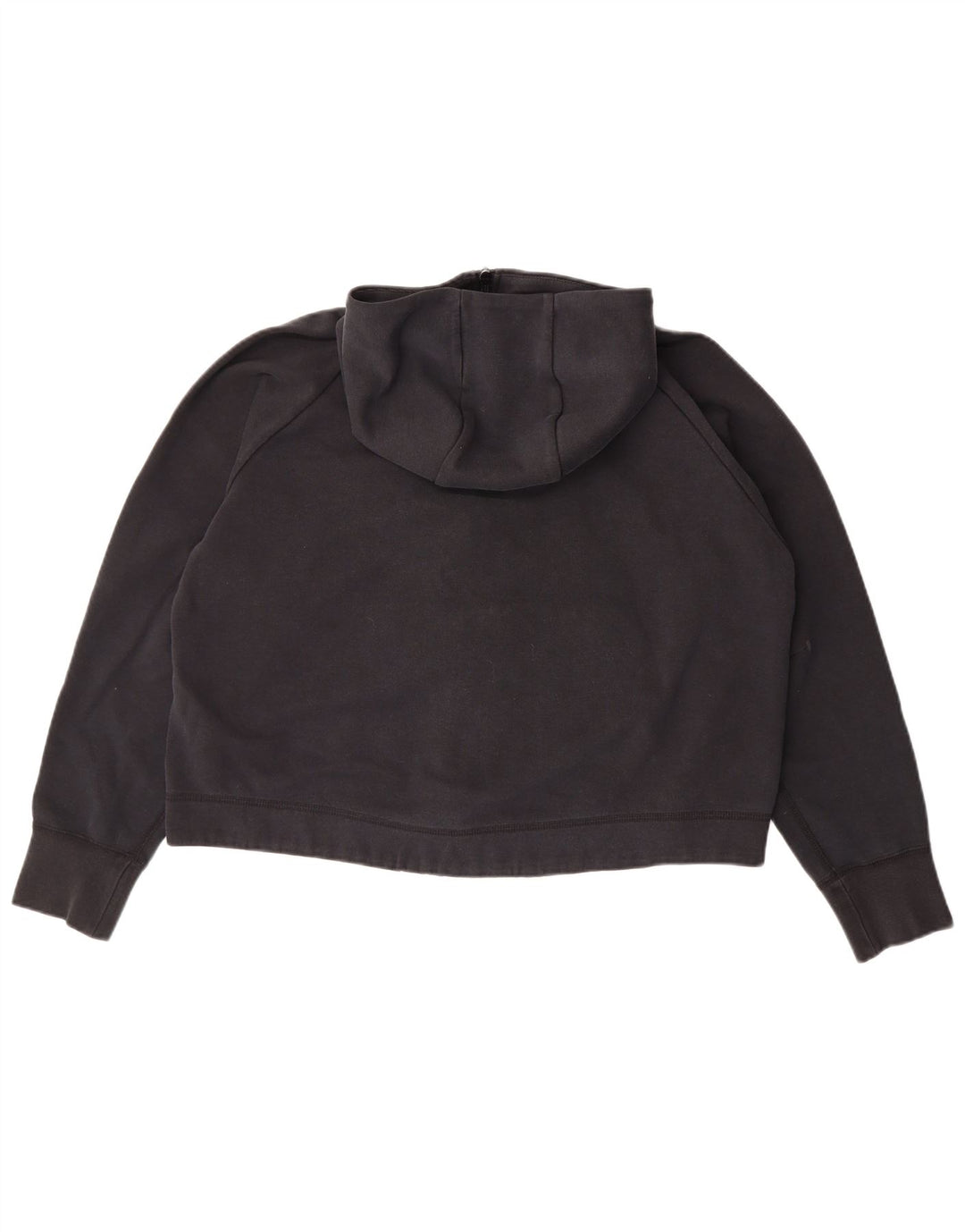 Suéter feminino Nike Crop Zip com capuz UK 16 grande algodão preto
