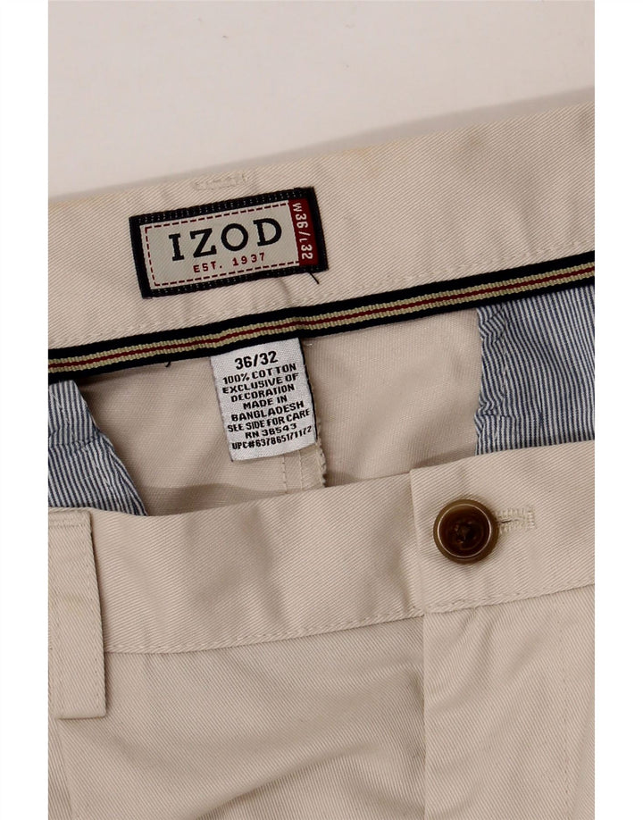 Calça Chino Masculina IZOD Pegged W36 L32 Algodão Bege