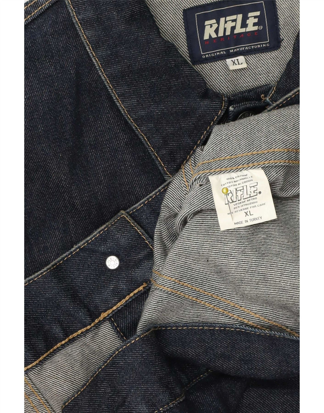 Jaqueta jeans masculina Rifle UK 42 XL algodão azul