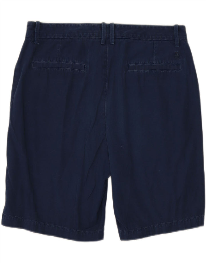 PENGUIN Mens Chino Shorts W32 Médio Algodão Azul Marinho